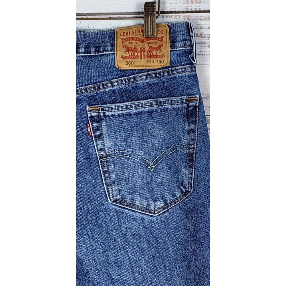 Levis 560 Loose Tapered Blue Jeans Men's Sz 33x30 Comfort Fit Med Wash Denim